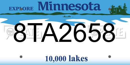 8TA2658 Minnesota License Plate