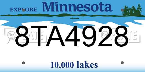 8TA4928 Minnesota License Plate