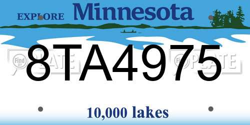 8TA4975 Minnesota License Plate
