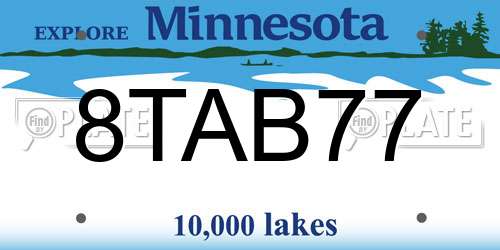 8TAB77 Minnesota License Plate