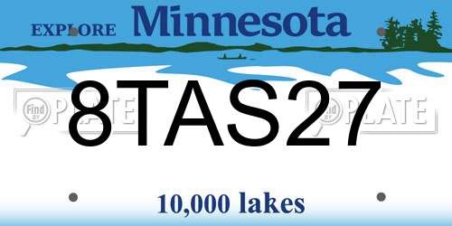 8TAS27 Minnesota License Plate