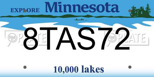 8TAS72 Minnesota License Plate
