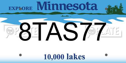 8TAS77 Minnesota License Plate