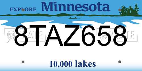8TAZ658 Minnesota License Plate