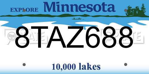 8TAZ688 Minnesota License Plate