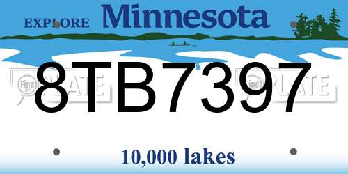 8TB7397 Minnesota License Plate