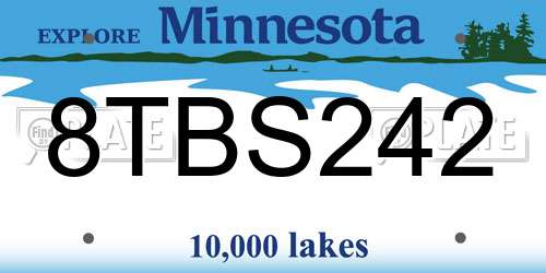 8TBS242 Minnesota License Plate