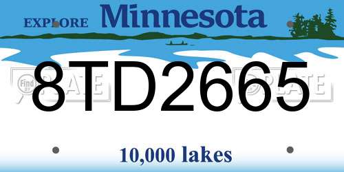 8TD2665 Minnesota License Plate