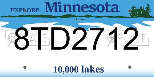 8TD2712 Minnesota License Plate
