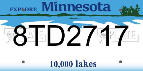 8TD2717 Minnesota License Plate