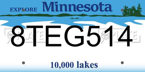 8TEG514 Minnesota License Plate