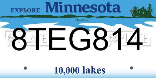8TEG814 Minnesota License Plate