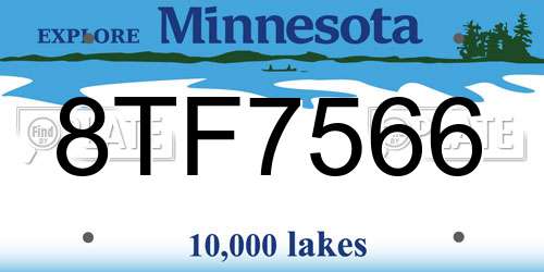 8TF7566 Minnesota License Plate