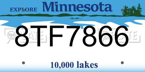 8TF7866 Minnesota License Plate