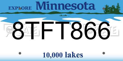 8TFT866 Minnesota License Plate