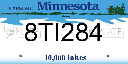 8TI284 Minnesota License Plate