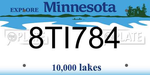8TI784 Minnesota License Plate