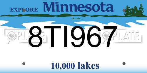 8TI967 Minnesota License Plate