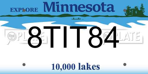 8TIT84 Minnesota License Plate