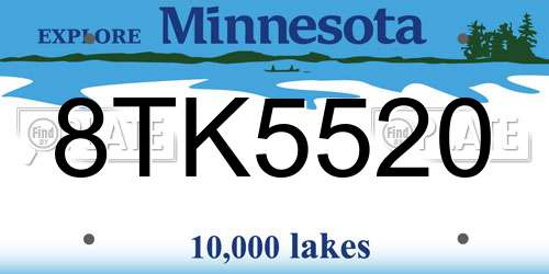 8TK5520 Minnesota License Plate
