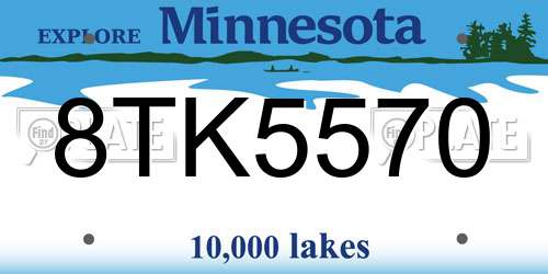 8TK5570 Minnesota License Plate