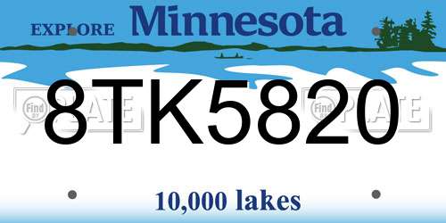 8TK5820 Minnesota License Plate