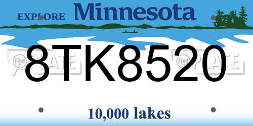 8TK8520 Minnesota License Plate