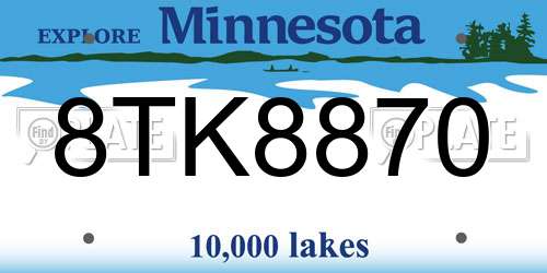 8TK8870 Minnesota License Plate