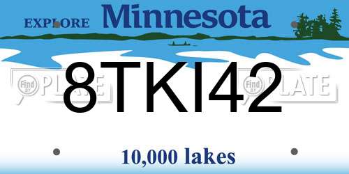8TKI42 Minnesota License Plate
