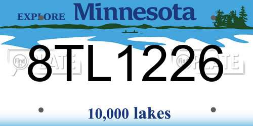 8TL1226 Minnesota License Plate