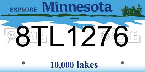 8TL1276 Minnesota License Plate
