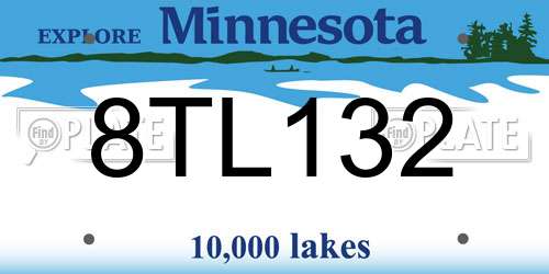8TL132 Minnesota License Plate