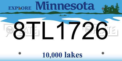 8TL1726 Minnesota License Plate