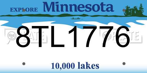 8TL1776 Minnesota License Plate