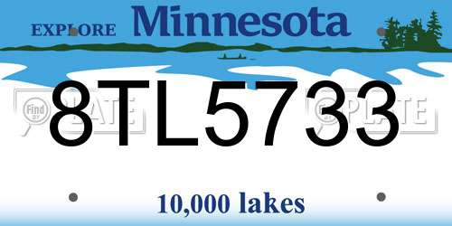 8TL5733 Minnesota License Plate