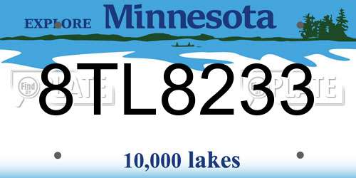 8TL8233 Minnesota License Plate