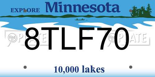 8TLF70 Minnesota License Plate