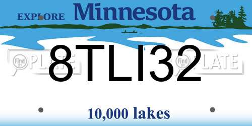 8TLI32 Minnesota License Plate