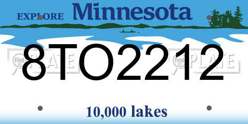 8TO2212 Minnesota License Plate