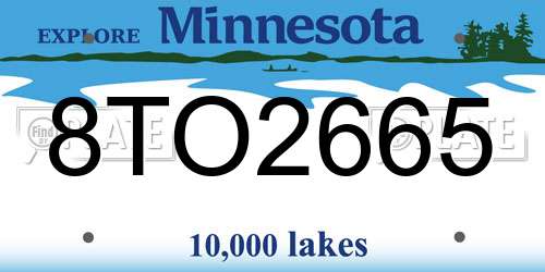 8TO2665 Minnesota License Plate