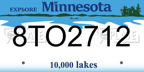 8TO2712 Minnesota License Plate