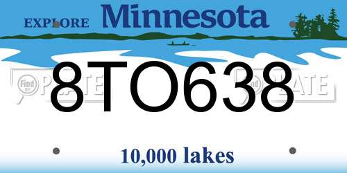 8TO638 Minnesota License Plate