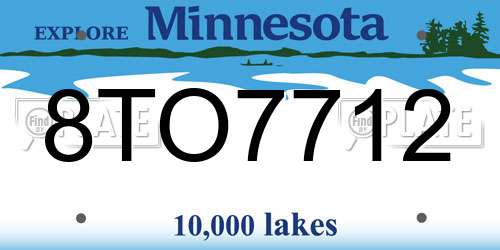 8TO7712 Minnesota License Plate