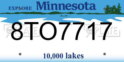 8TO7717 Minnesota License Plate