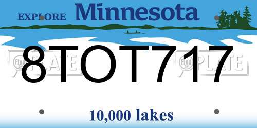 8TOT717 Minnesota License Plate