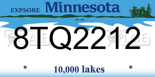 8TQ2212 Minnesota License Plate