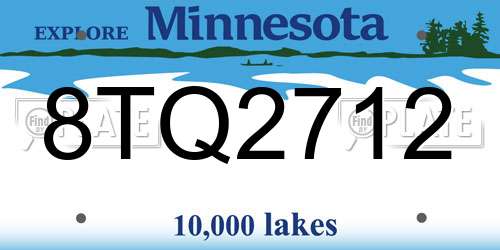 8TQ2712 Minnesota License Plate