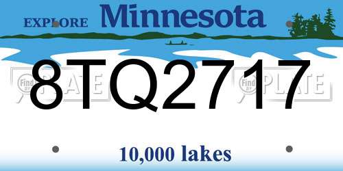 8TQ2717 Minnesota License Plate