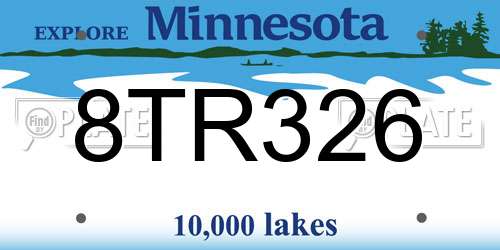 8TR326 Minnesota License Plate