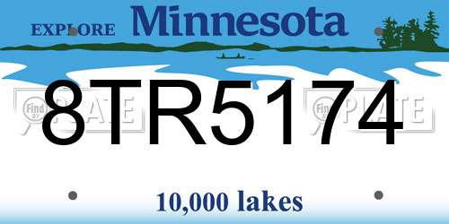 8TR5174 Minnesota License Plate